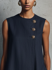 Lucille™ Asymmetric Button Shift Dress