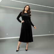 Natalia™ Elegant Suede Midi Dress