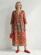 Carla | Vestido Midi Patchwork con Comodidad