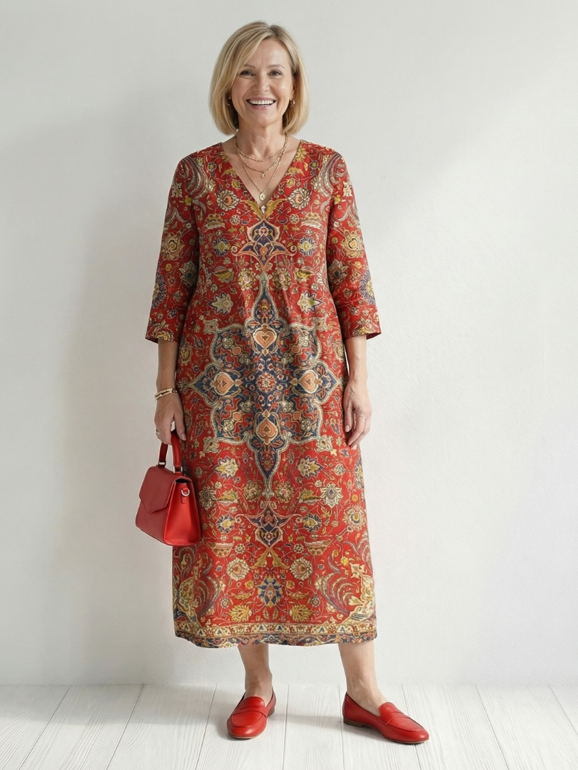 Carla | Vestido Midi Patchwork con Comodidad
