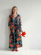 Ceren | Vestido Midi Floral de Caída Suave