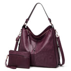 Bolso de Hombro de Piel de Lujo Antirrobo + Monedero de REGALO