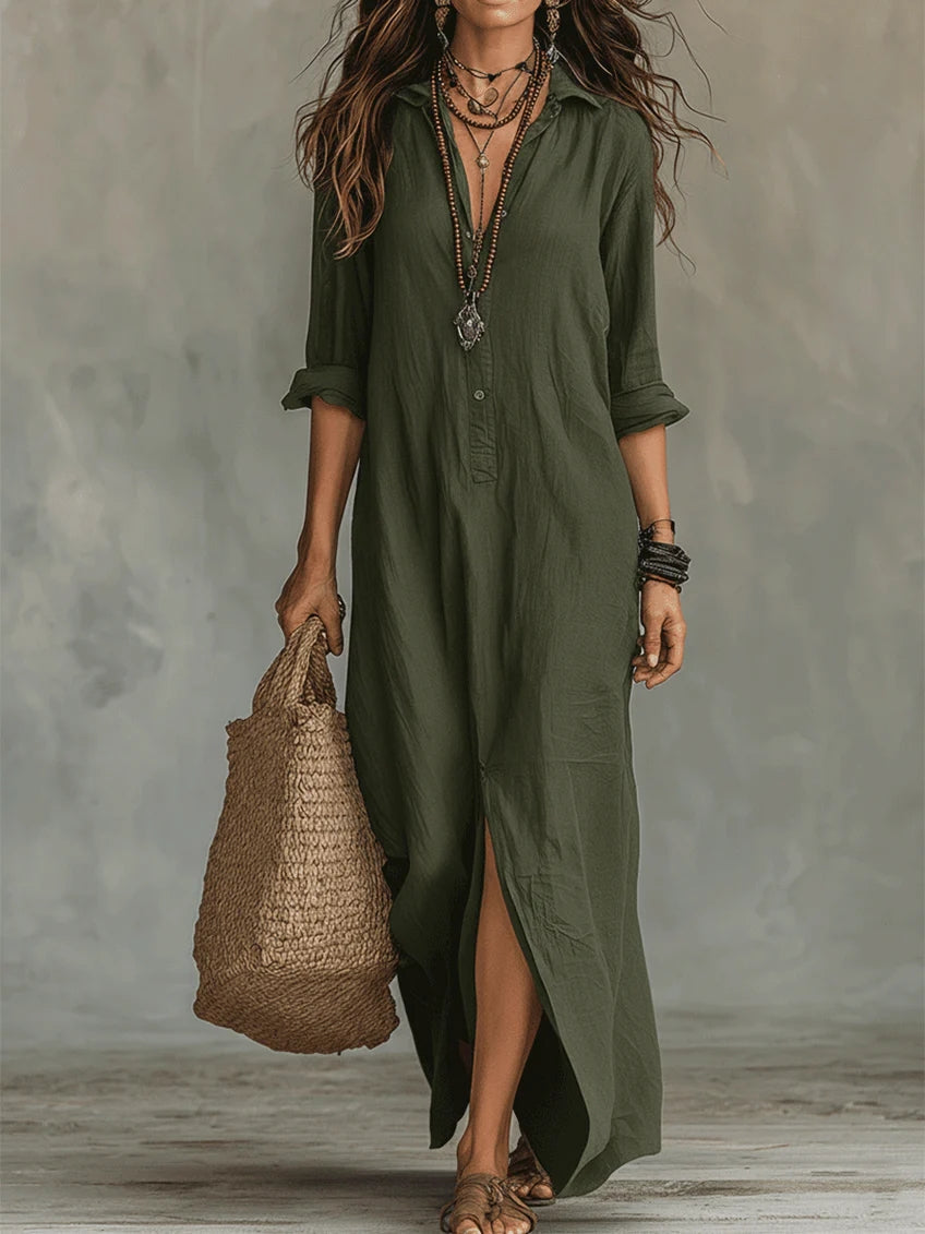 SOLE | VESTIDO LARGO Y HOLGADO CON BOTONES