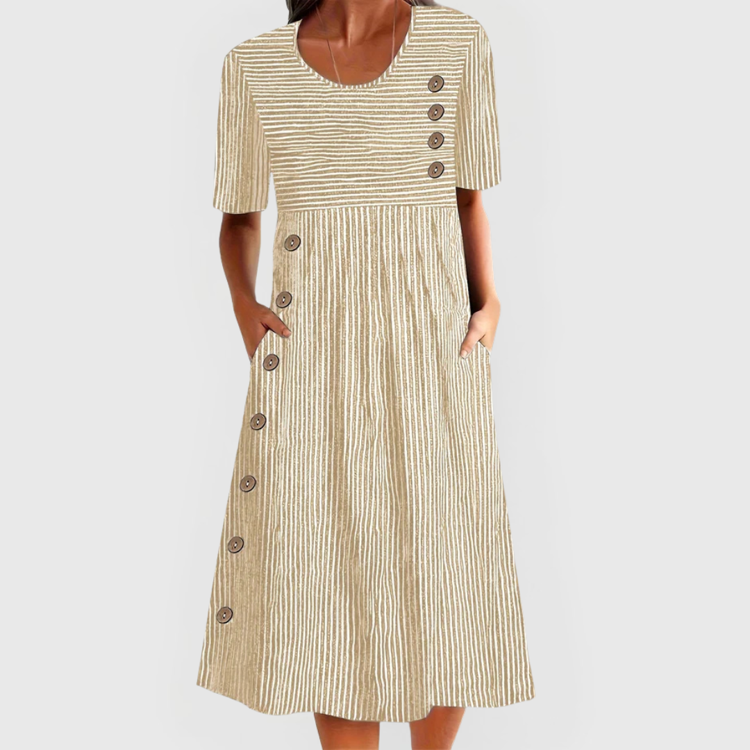 ROCÍO | VESTIDO MIDI A RAYAS
