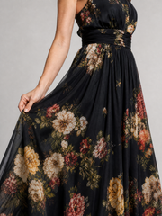 Sior™ Floral Halter Neck Midi Dress