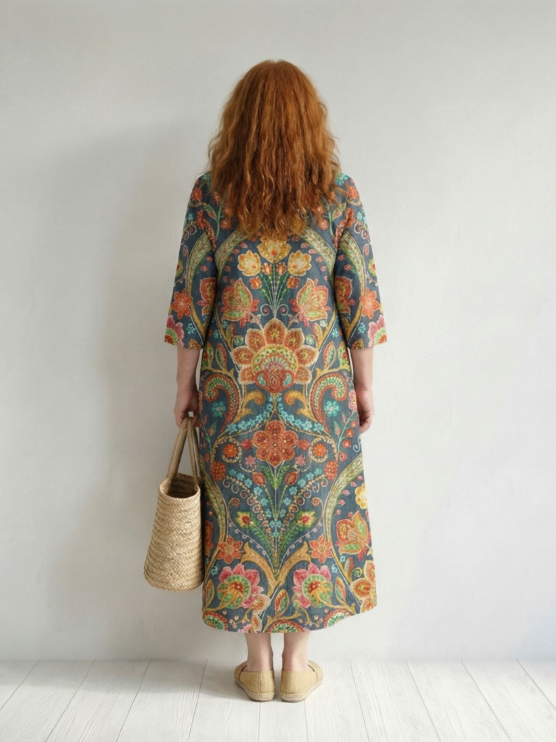 Lara | Vestido Midi de Jardín de Forma Fácil