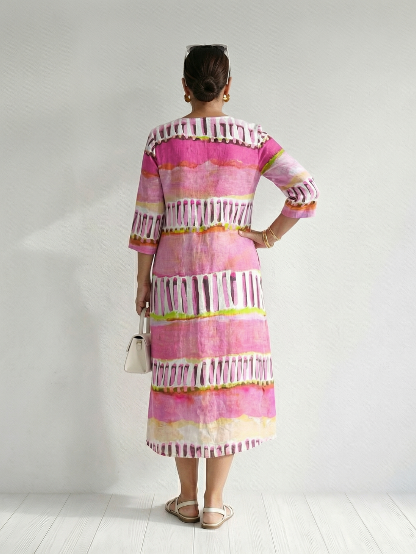 Calla | Vestido Midi de Rayas con Flujo Fácil