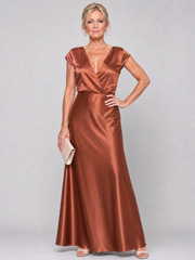Samouse™ Cap Sleeve Wrap Bodice Maxi Dress