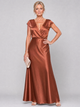 Samouse™ Cap Sleeve Wrap Bodice Maxi Dress