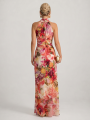 Elisabetta™ Halter Neck Floral Print Maxi Dress