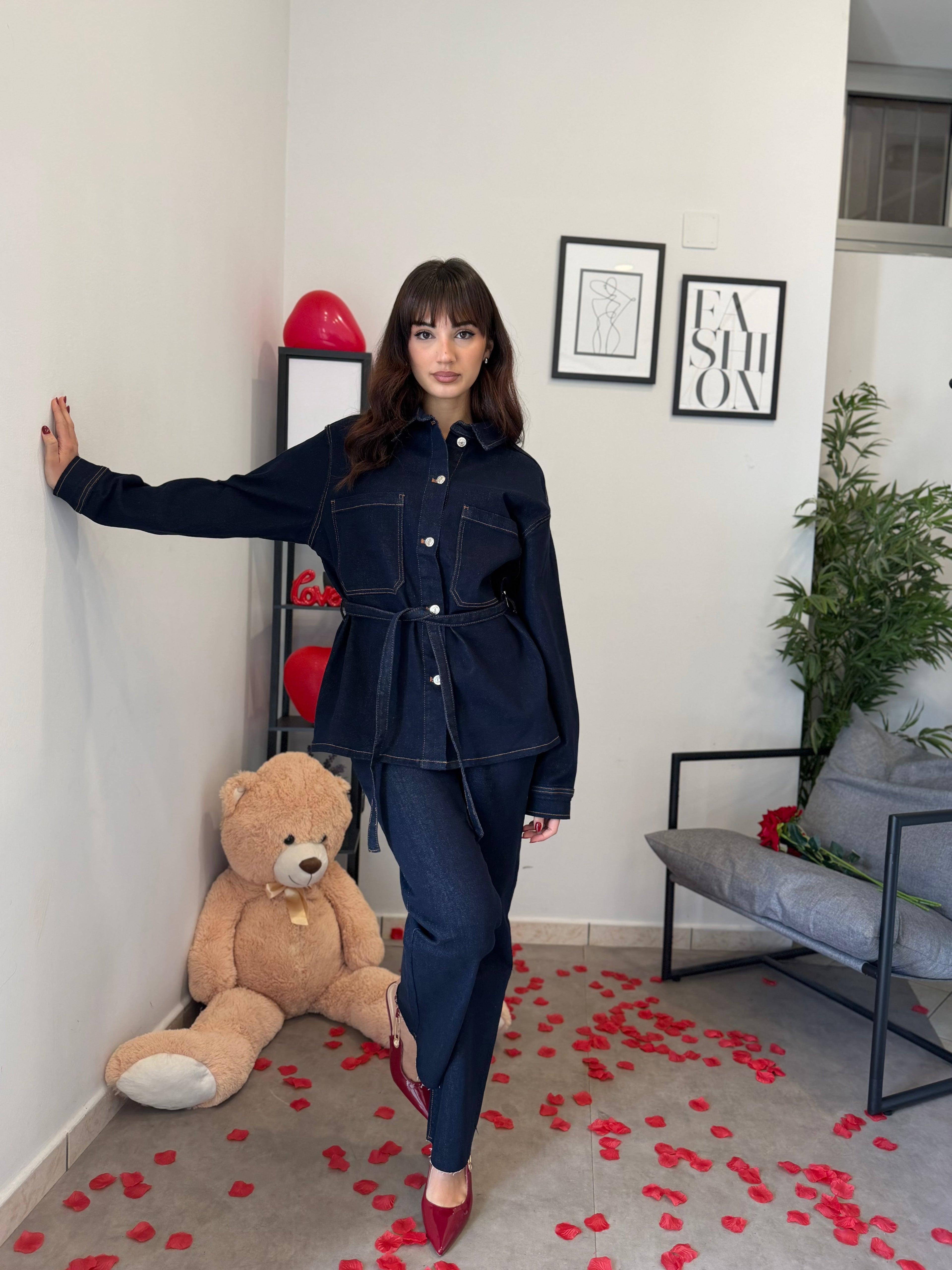 Camicia in Denim Scuro 918