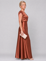 Samouse™ Cap Sleeve Wrap Bodice Maxi Dress