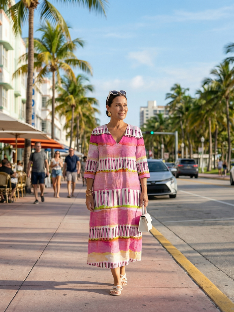 Calla | Vestido Midi de Rayas con Flujo Fácil