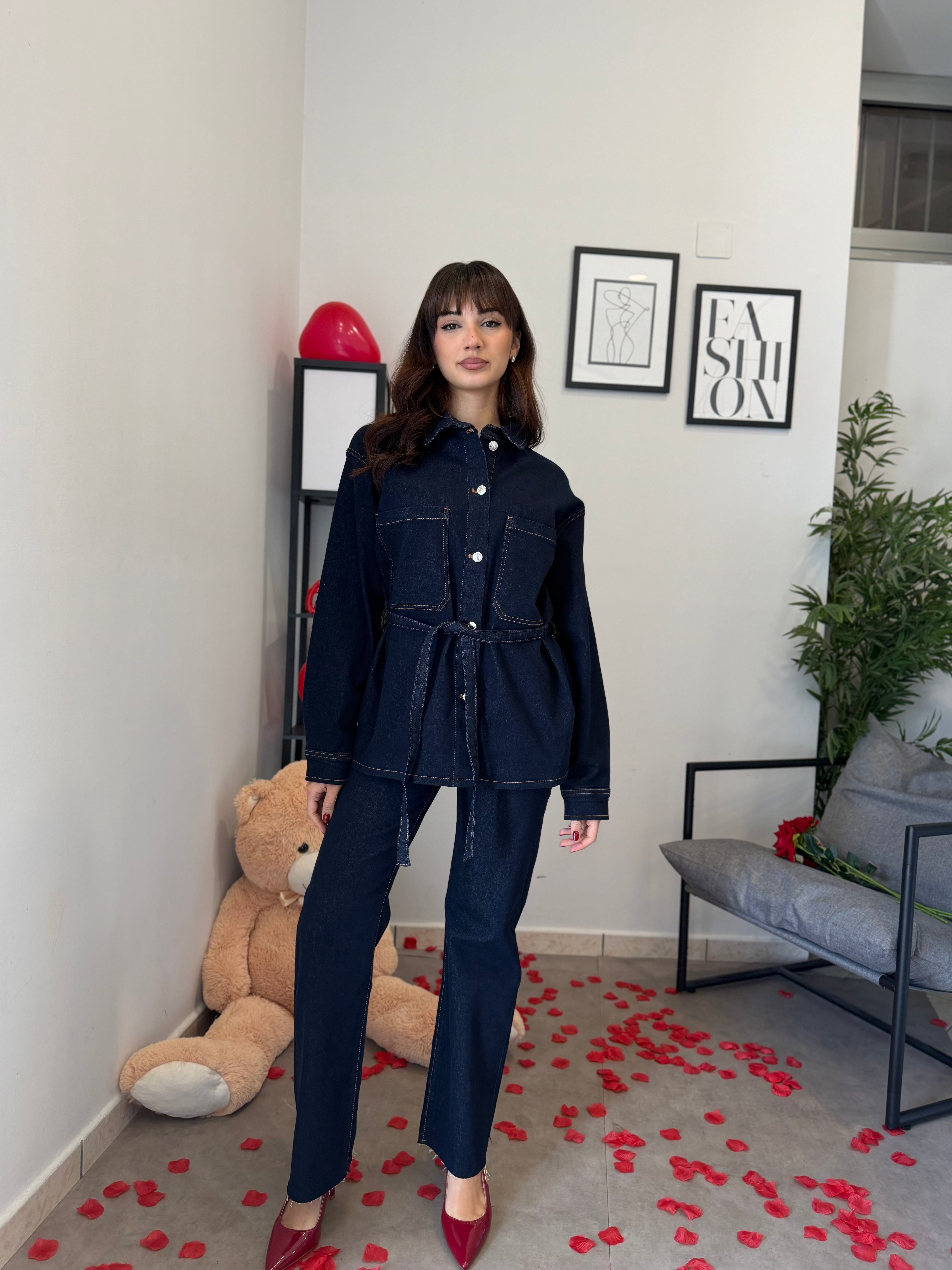 Camicia in Denim Scuro 918