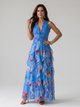 Nori™ Halter Neck Ruched Bodice Floral Maxi Dress