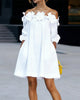 Rhoda™ Off-Shoulder Floral Appliqué Dress