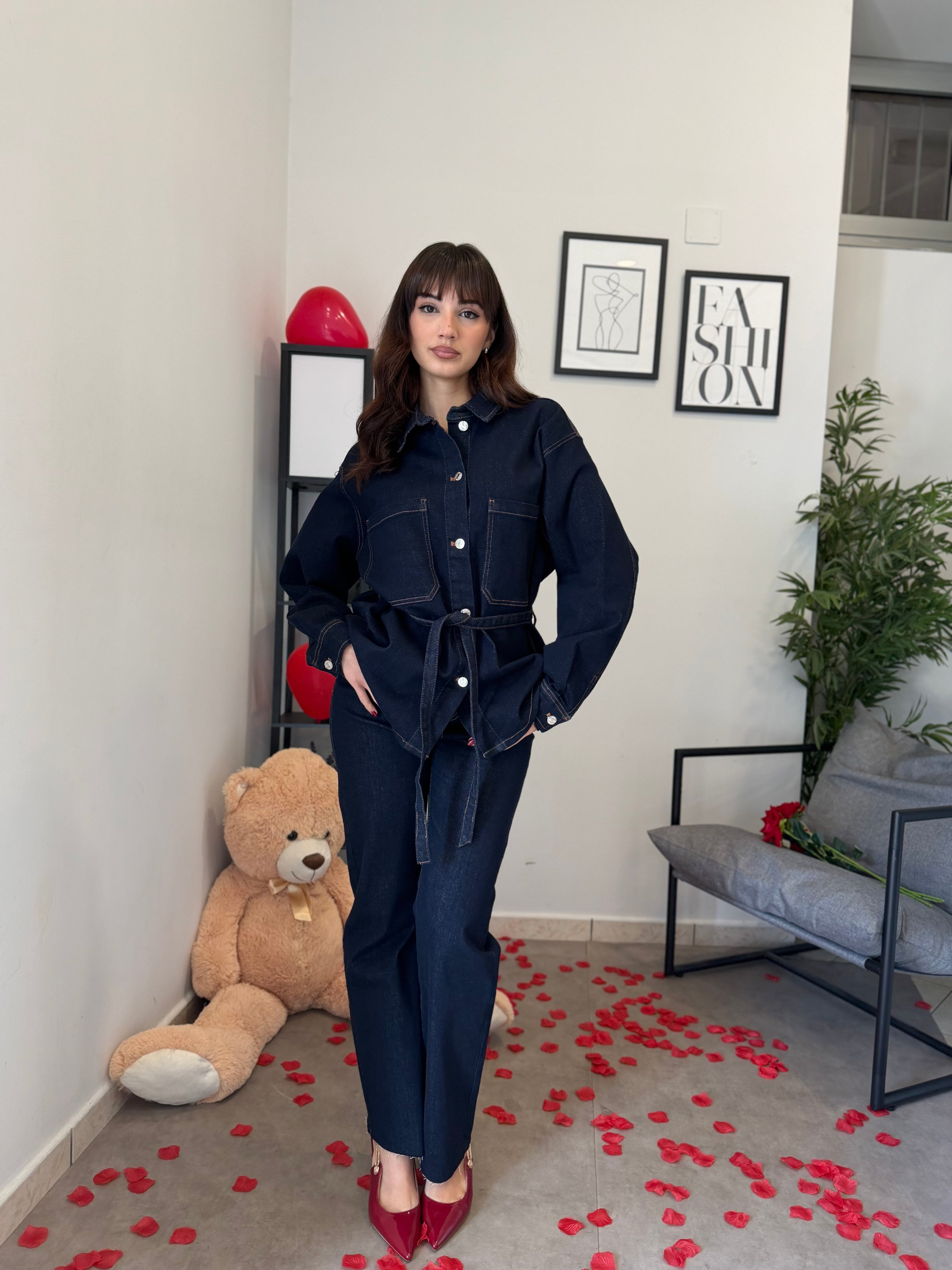 Camicia in Denim Scuro 918