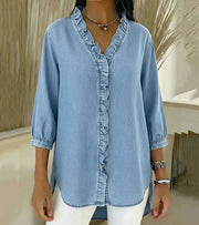 Abigail™ Elegant Denim Blouse
