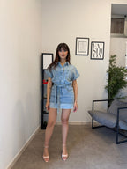 Set-Coordinato in denim chiaro 058