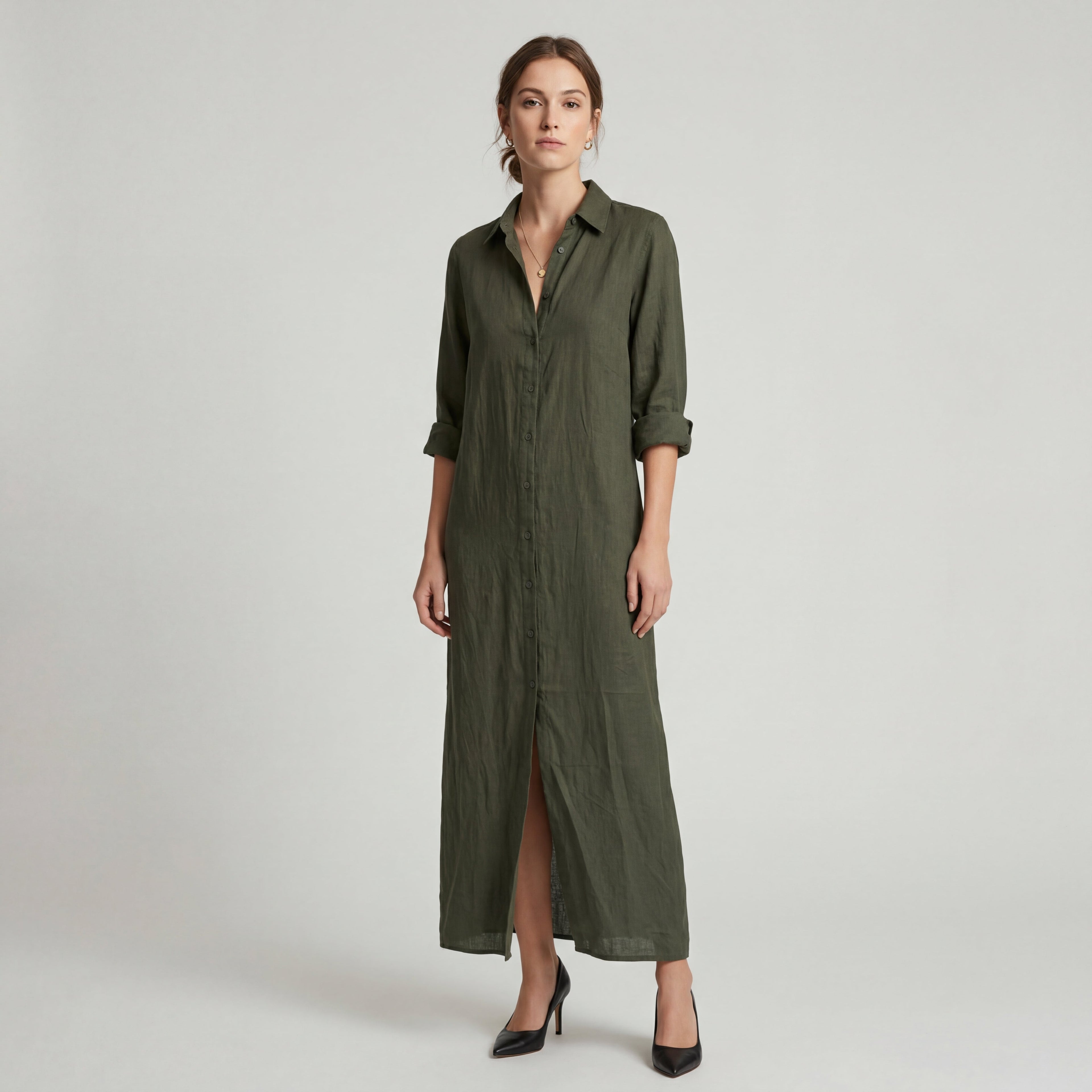 SOLE | VESTIDO LARGO Y HOLGADO CON BOTONES