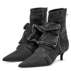 Vega - Botines de diseño cargo en tejido tejano