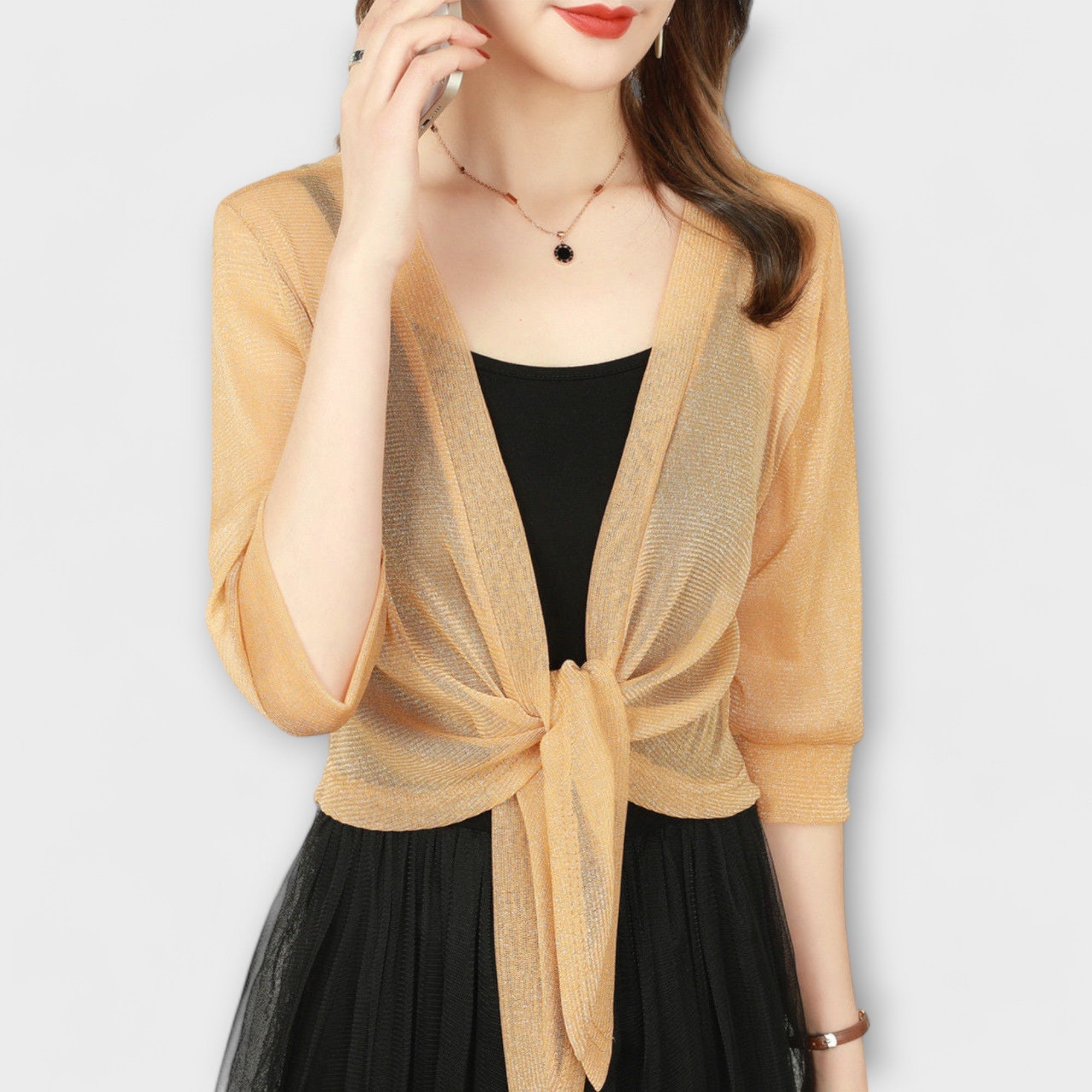 Olivia - Blusa con parte delantera abierta