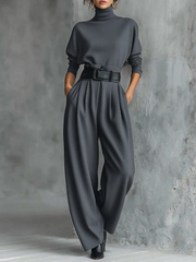 Jessica™ Elegant Top & Straight-Leg Pants Set