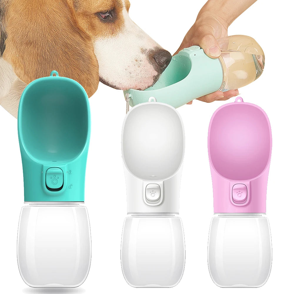 Botella 2 en 1 para mascotas con cuenco para agua y comida