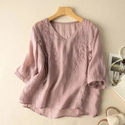 Margarita™ Loose Retro Cotton-Linen Top