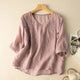 Margarita™ Loose Retro Cotton-Linen Top
