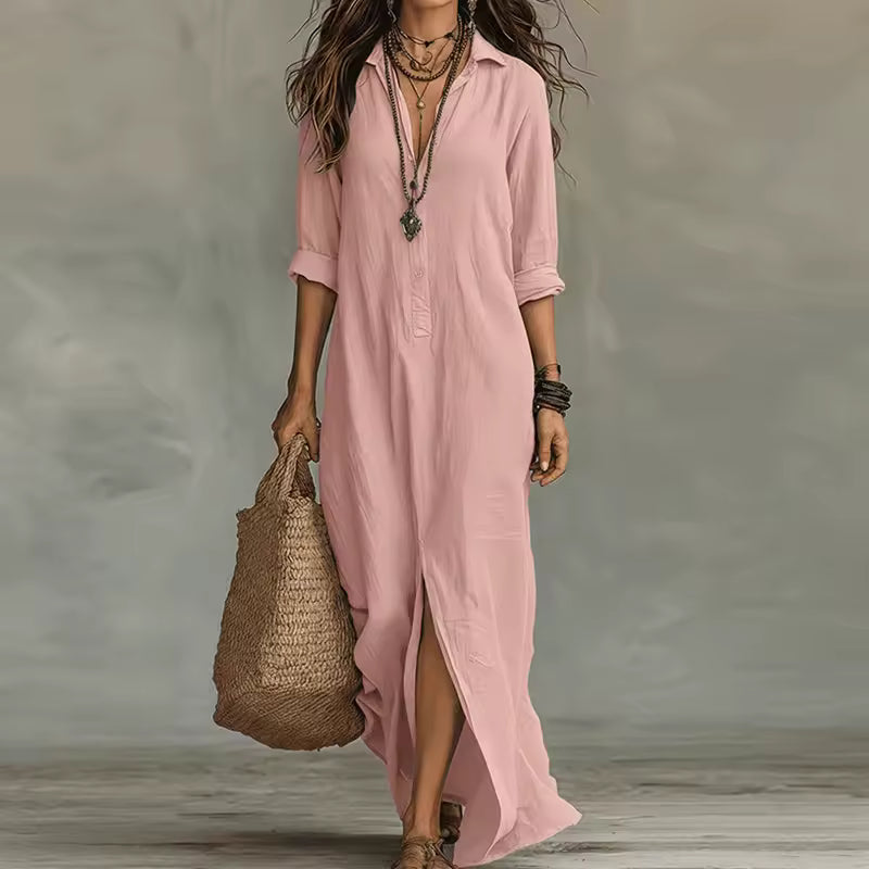 SOLE | VESTIDO LARGO Y HOLGADO CON BOTONES