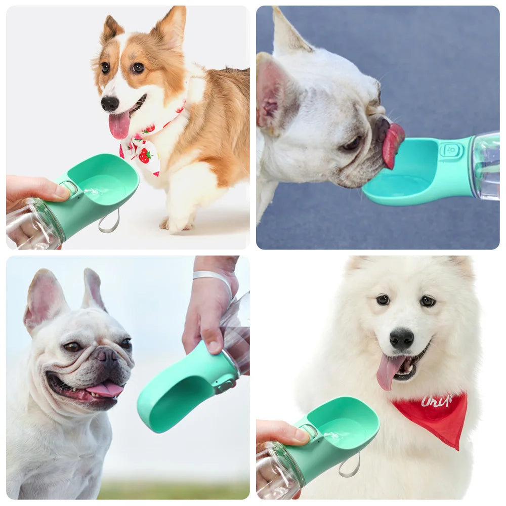Botella 2 en 1 para mascotas con cuenco para agua y comida