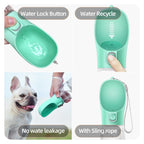 Botella 2 en 1 para mascotas con cuenco para agua y comida