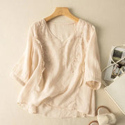 Margarita™ Loose Retro Cotton-Linen Top