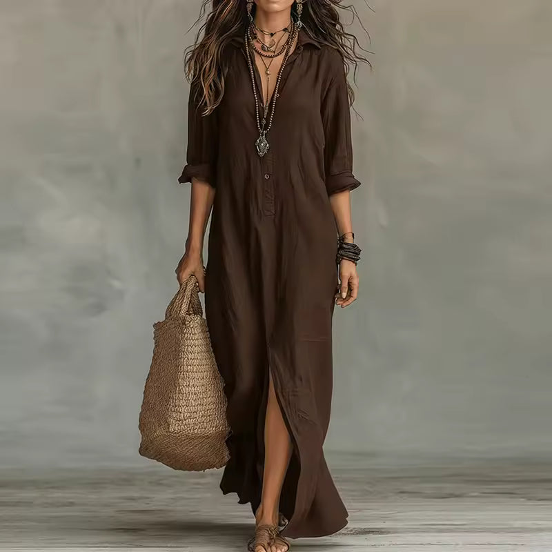 SOLE | VESTIDO LARGO Y HOLGADO CON BOTONES