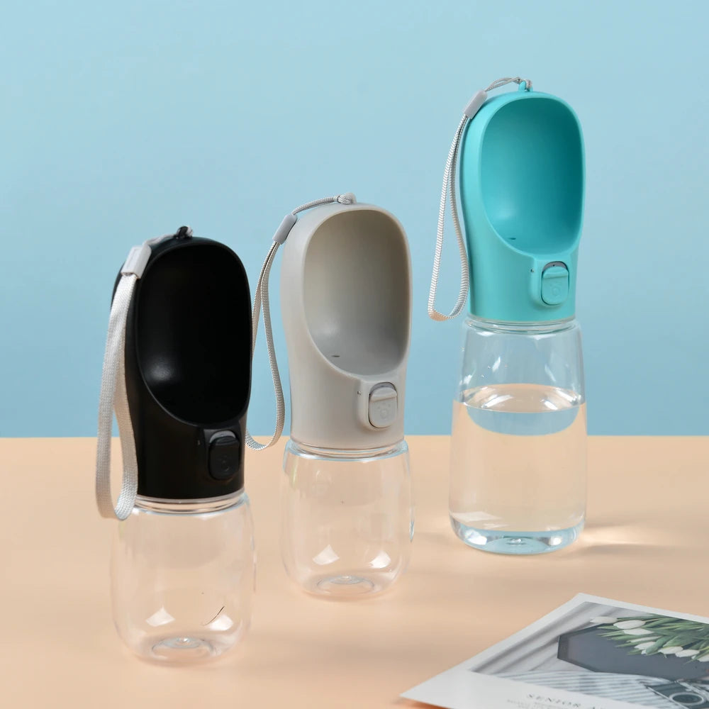 Botella 2 en 1 para mascotas con cuenco para agua y comida