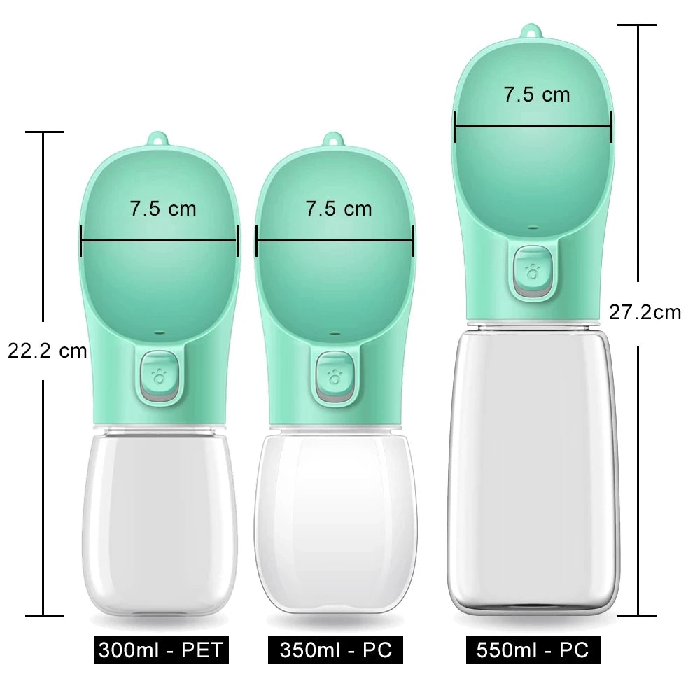 Botella 2 en 1 para mascotas con cuenco para agua y comida