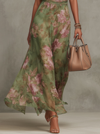 OLIVIA | VESTIDO LARGO CON CUELLO HALTER Y ESTAMPADO FLORAL