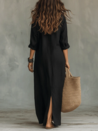 SOLE | VESTIDO LARGO Y HOLGADO CON BOTONES