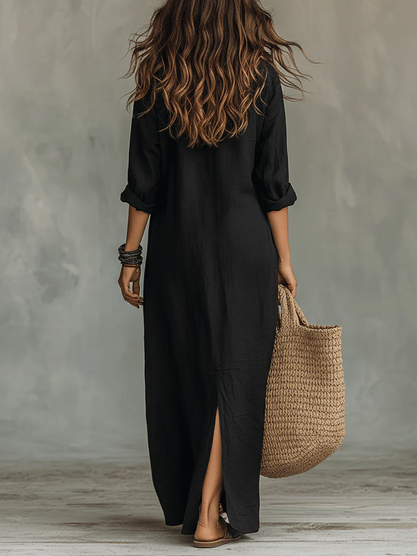 SOLE | VESTIDO LARGO Y HOLGADO CON BOTONES