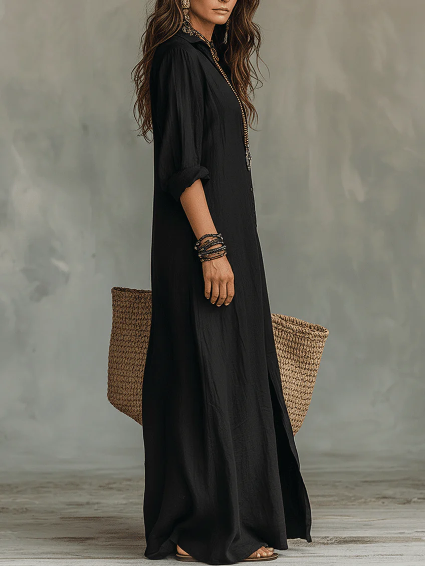 SOLE | VESTIDO LARGO Y HOLGADO CON BOTONES
