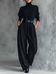 Jessica™ Elegant Top & Straight-Leg Pants Set