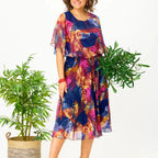 BÁRBARA | VESTIDO CÓMODO DE GASA TALLA GRANDE