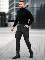Vittorio Pantalones Slim Fit - Negro