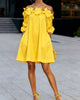 Rhoda™ Off-Shoulder Floral Appliqué Dress