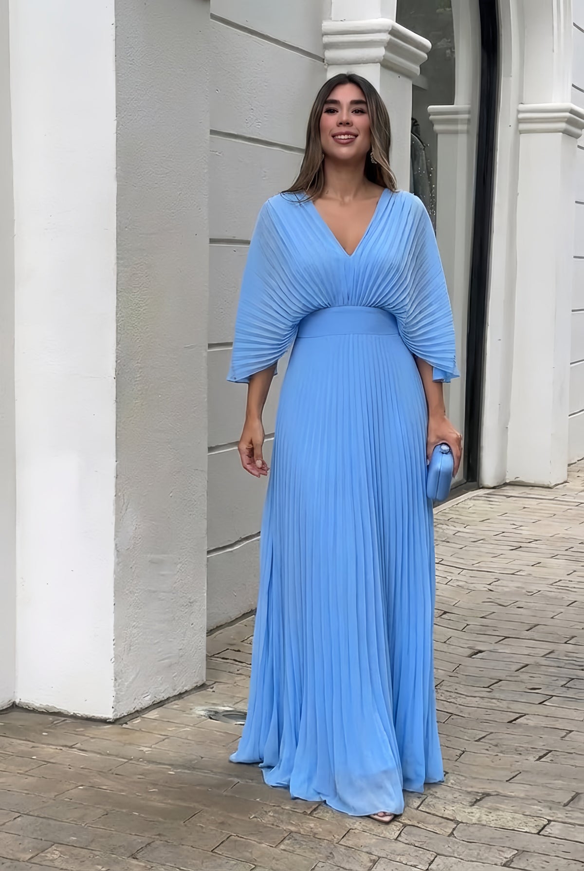 Stephanie™ Elegant Pleated Maxi Dress