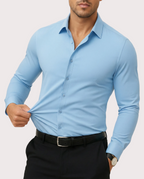 Pack de Verano de 2 Camisas Stretch en Azul Cielo y Blanco