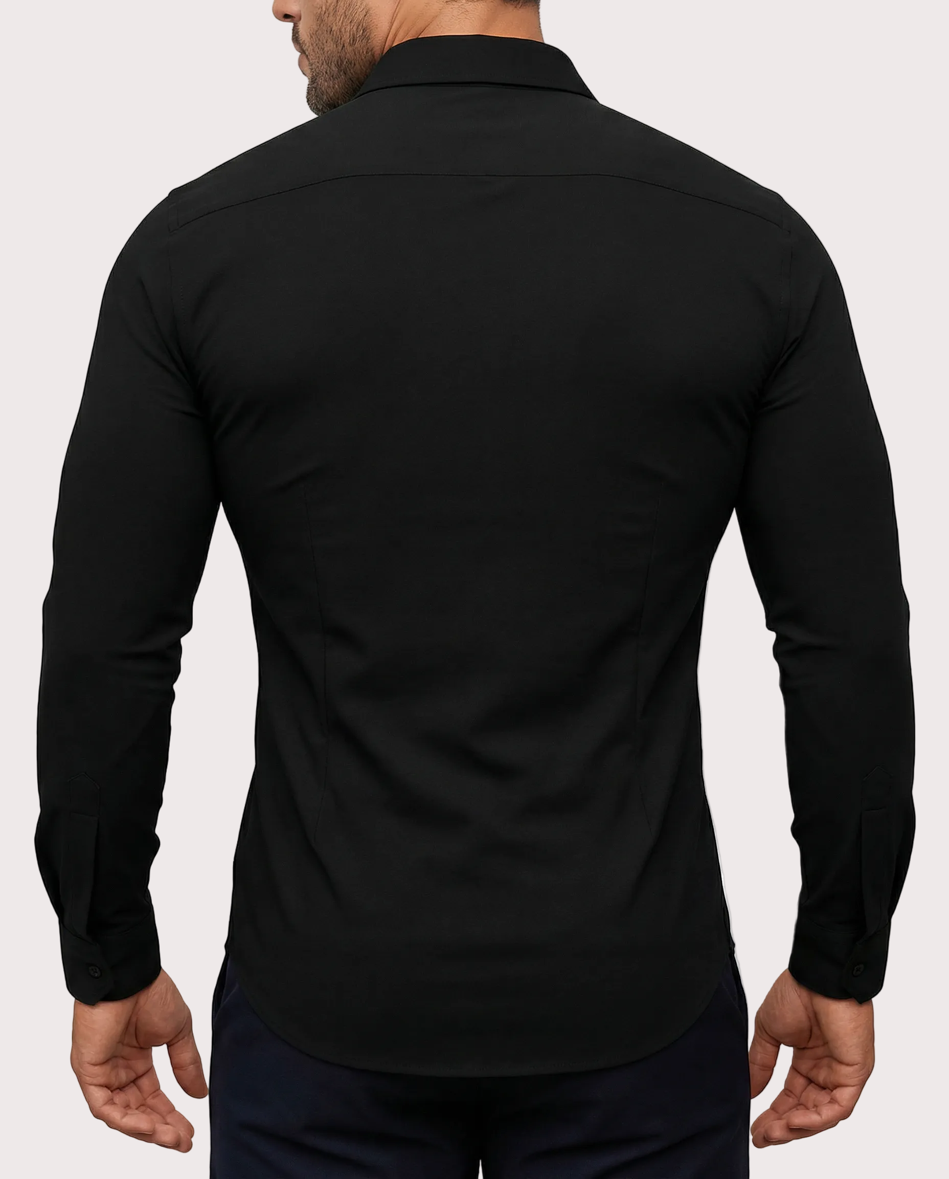 Pack Clásico de 3 Camisas Stretch en Negro, Azul Marino y Blanco