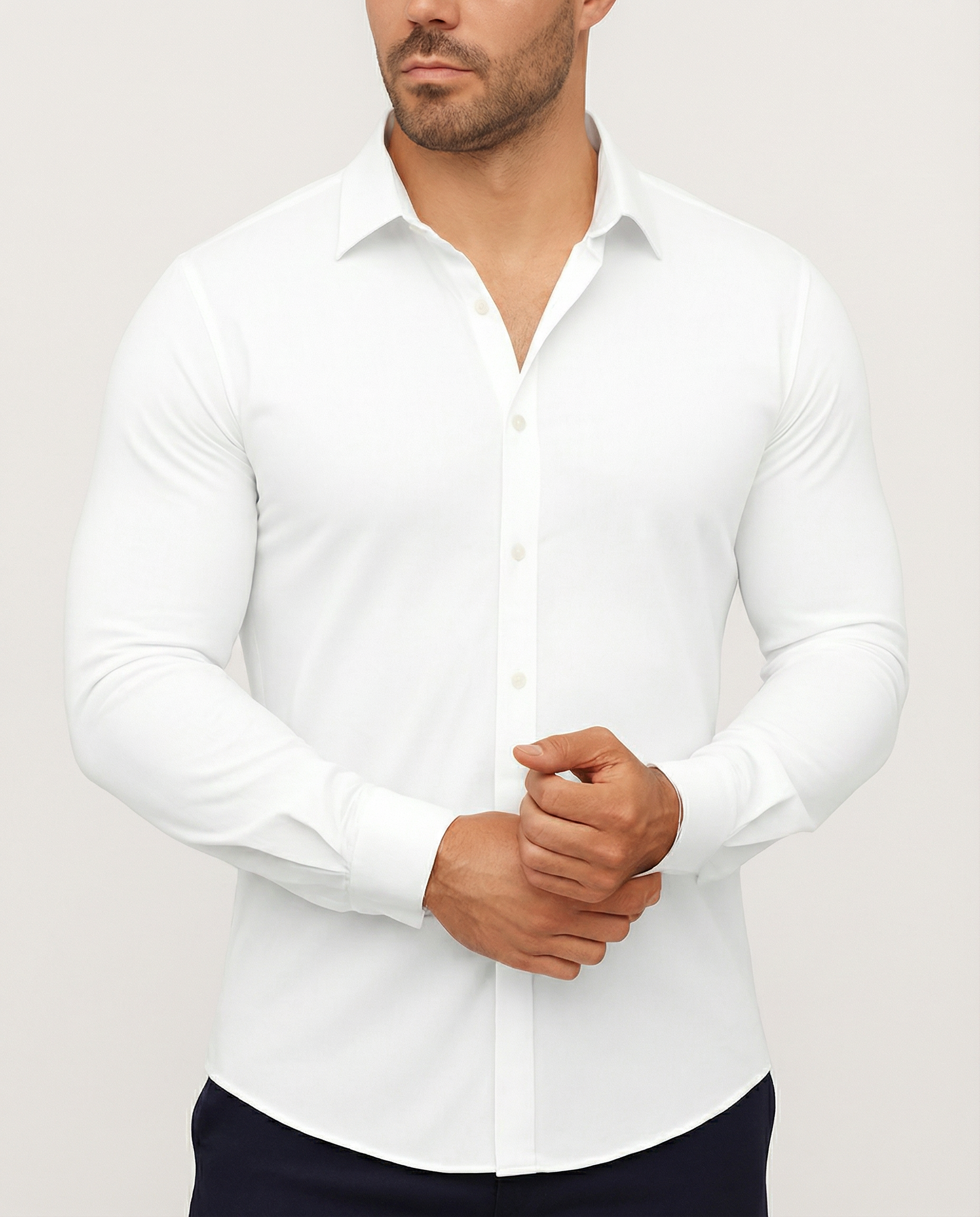 Pack de 6 Camisas Stretch Azzurro en Blanco y Azul Marino