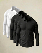Pack Esencial de 6 Camisas Stretch en Negro y Blanco